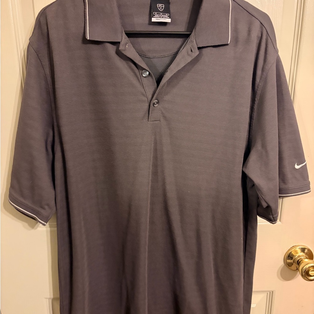 Nike Men's Short Sleeve Gray Polo with Contrast Piping